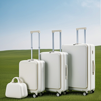 Ensemble de 4 valises à roulettes avec poche avant extensible, port de charge USB, 12''20''24''29'', valises à roulettes ABS