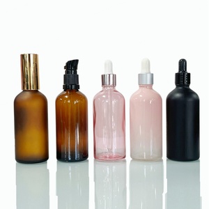 ขวดแก้วสีอำพันชมพูแบบด้านสีดำ ขนาด 5 10 15 20 30 50 60 100 มล. สำหรับบรรจุน้ำมันหอมระเหย พร้อมกล่อง - Product Image 1