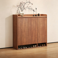 Meuble de rangement pour chaussures d'entrée, nouveau meuble de couloir en bois massif de style chinois, grande capacité, anti-poussière, étagère à chaussures intégrée