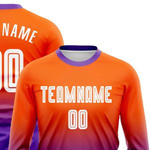 Bold Gradient <b>Long</b> Sleeve Soccer Jersey Football Athletic Shirt Breathable Quick Dry Performance <b>Match</b> Training Uniform for Men - Product Image 4