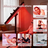 Panel de Terapia de Luz Roja LED con Soporte de Altura Ajustable y Control Remoto, Dispositivos con Soporte Eléctrico Horizontal