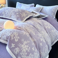 Nouvel ensemble de literie en velours sculpté, vente en gros, housse de couette king size, ensemble de draps de créateur