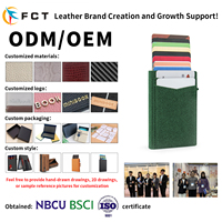 Dompet Kulit PU Murah Model Pop Up Grosir Tipis dengan Pelindung RFID dan Tempat Kartu Aluminium untuk Pemesanan dalam Jumlah Besar
