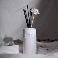 Bouteille de diffuseur de roseau en plâtre de forme carrée personnalisée en gros CH avec diffuseur et anches