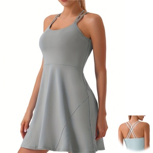 Aoyema Offre Spéciale Jupes de <span class=keywords><strong>tennis</strong></span> pour femmes Ceinture de condole sexy Jupe de golf de yoga Robe à séchage rapide et poche <span class=keywords><strong>Tennis</strong></span> Robe courte Robe de sport - Product Image 1