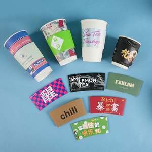 Manchon de gobelet en papier personnalisé pour boissons chaudes, vin, boissons gazeuses, eau minérale et boissons énergisantes - Product Image 1