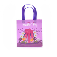 Hadiah Bunga non-tenun langsung dari pabrik tas Tote lucu desain pola kartun gaya lipat diskon besar untuk Hari Ibu