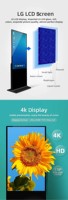 Pantalla Táctil Capacitiva LCD de 55" y 65", Señalización Digital con Animación, Soporte SDK, Control Remoto por WiFi, Soporte de Pie para Centros Comerciales