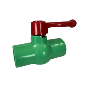 Vanne à bille en plastique fileté PVC 2 voies avec poignée longue rouge, 1/2 à 4 pouces - Product Image 4