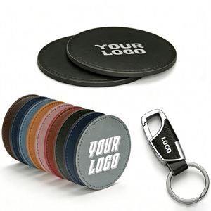 Wholesale Customized Business Embossed Logo Pu Cup for Restaurant Hotel Promo Gift <b>Drinks</b> <b>Coasters</b> - Product Image 1