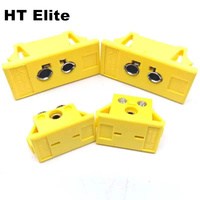 Konektor Termokopel Mini Tipe K, Soket dan Steker Industri Kustom Tahan Air Warna Kuning untuk Temperatur Tinggi (Pria & Wanita)