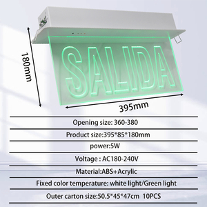 Luminaria LED Empotrada Recargable ABS para Interiores, Personalizable, para Vestíbulo de Hotel, con Señal de Salida de Emergencia, AC180-240V, Tuoming - Product Image 2