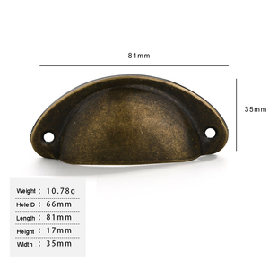 Ngăn Kéo Cổ 82mm, tay cầm vỏ, tấm sắt, tủ thuốc bán tròn <span class=keywords><strong>retro</strong></span>, trang trí nhà cửa, đồ nội thất kiểu cũ - Product Image 6