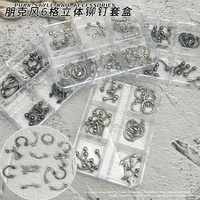 Vente en gros de breloques pour ongles en métal de style punk décorations d'art d'ongle en alliage accessoires de manucure