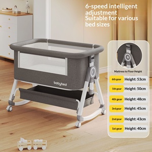 Cuna Portátil Plegable para Bebé, Modelo CS-6, de Tela Afelpada, Móvil, Multifuncional, para Recién Nacidos, Cama Grande para Niños - Product Image 3