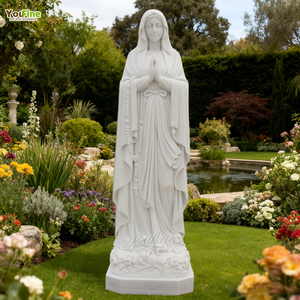 Statue <span class=keywords><strong>de</strong></span> <span class=keywords><strong>Notre</strong></span>-<span class=keywords><strong>Dame</strong></span> <span class=keywords><strong>de</strong></span> <span class=keywords><strong>Lourdes</strong></span> en marbre blanc sculpté à la main YOUFINE - Product Image 1