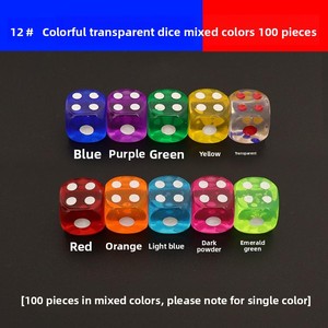 Ensemble de dés polyédriques en acrylique D6 avec des coins carrés, des points multicolores, des jouets et des accessoires, dés de jeu personnalisables pour les jeux DND - Product Image 4
