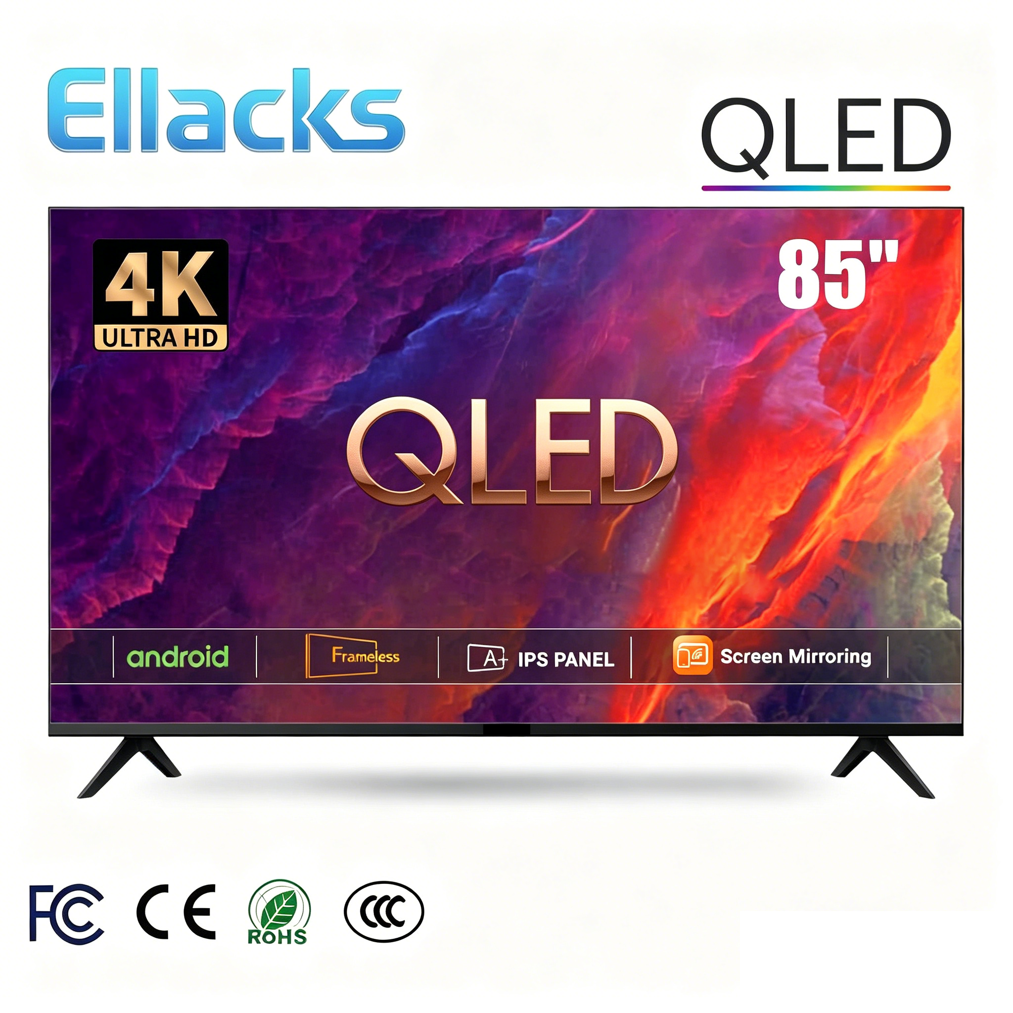 Smart <strong>4K</strong> UHD 85 Inch QLED QD-<strong>Mini</strong> <strong>LED</strong> <strong>TV</strong> with HDR Touch Screen Android Fire <strong>TV</strong> 120Hz <strong>Black</strong> Hotel <strong>TV</strong>