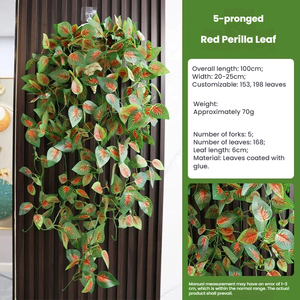 พืชใบไม้เลื้อยเทียมขนาด 100 ซม. สำหรับตกแต่งแขวนเพดาน 20 แบบ <span class=keywords><strong>ใบ</strong></span>ไม้ประดับผนัง พุธอสสำหรับตกแต่งผนังบ้าน ห้อง ระเบียง - Product Image 5