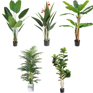 Plantas artificiales de tacto Real para decoración <span class=keywords><strong>Interior</strong></span>, plantas artificiales de vegetación, arbusto, bonsái Artificial, plátano, palmera - Product Image 3