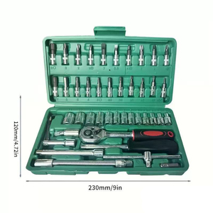 46pcs 1/4 Inch Ratchet Wrench Set Metric Hex Bit Socket Set Mechanic <strong>Tool</strong> Kits for Auto Repair <strong>Vehicle</strong> <strong>Tools</strong> - Product Image 2
