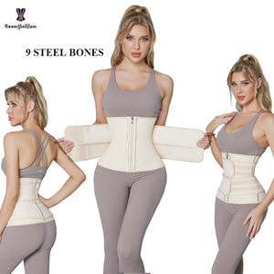 Logo personalizzato 3 strati cintura a doppia compressione Plus Size donna vita Shaper 100% lattice vita Trainer corsetto con cerniera - Product Image 5