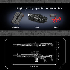 Mould King 14026S <span class=keywords><strong>MK14</strong></span> Rifle de combate pistola bloques de construcción arma modelo ladrillos montaje pistola juguetes bloque - Product Image 4