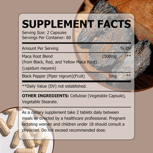 Hot Sale Oem Maca Root Capsules for Women Maca Root Blend Energy Support Supports Drive Enhanced Absorption Capsules - Product Image 2