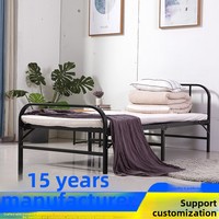 Lit pliant en fer forgé épaissi BD-66 – Design moderne et minimaliste, portable, à un seul niveau, idéal pour les chambres de location et les dortoirs