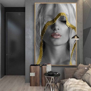 Donna Cover Face Canvas Art poster donna guerra spirituale dipinti su tela immagini murali per soggiorno Cuadros - Product Image 1