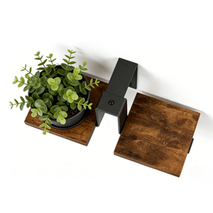 Étagère murale pour plantes en métal et bois avec revêtement en poudre, étagères flottantes, support pour plantes murales pour la décoration de la maison - Product Image 2