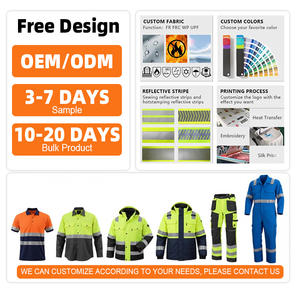 ชุดเสื้อผ้าสะท้อนแสงแขนยาวสำหรับผู้ชาย - เสื้อและกางเกงสะท้อนแสงสำหรับงานก่อสร้าง ผลิตจากผ้าฝ้าย ขายแยกชิ้น - Product Image 5