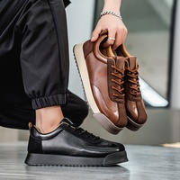 Baskets décontractées à lacets pour hommes de haute qualité, design italien tendance, nouveau style polyvalent, chaussures de sport à semelle épaisse en EVA et PU
