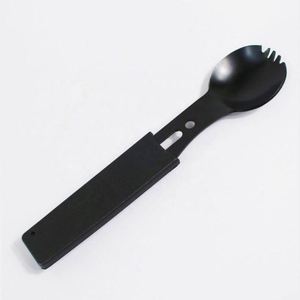 Custom Multi-Functional Camping Spork Set Stainless Steel Spoon, Fork, Bottle Opener & Whistle for Hiking & <b>Backpacking</b> - Product Image 2