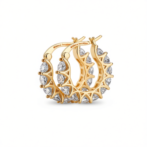 Orecchini a Cerchio di Lusso Mibbaca Iernation, Placcati in Oro 18K con Cristalli e Strass, Design Geometrico per Uso Quotidiano Femminile - Product Image 1