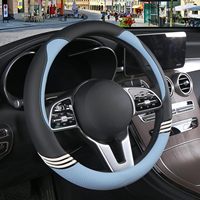 Housse de volant universelle élastique en PU antidérapant, design sportif, en peluche, à 3 branches, pour voitures, SUV et autres véhicules