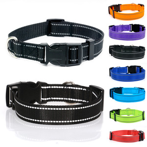 Custom <strong>Dog</strong> <strong>Collar</strong> Reflective Faux Nylon <strong>Collar</strong> Basic Solid Color Night <strong>Collar</strong> Pet Luxury - Product Image 3