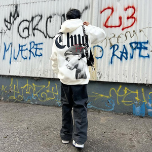 เสื้อฮู้ดผ้าคอตตอนรุ่นใหญ่สำหรับผู้ชายเสื้อครอป3D ซักแบบเต็มใบหน้าผ้าคอตตอนขนาด100% ออกแบบได้ตามต้องการ - Product Image 3