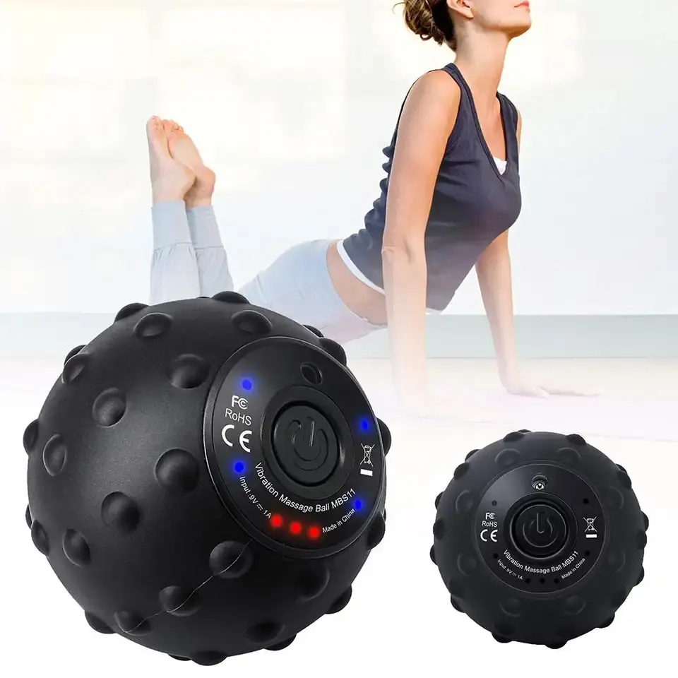 Schlussverkauf elektrischer Rückenschmerz-Fuß-Bolz-Massagegerät Roller-Ball selbst spitziger Silikon-Yoga-Massagegerät-Vibrations-Massageball