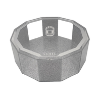 Boîte à Matzah Hexagonale en Acrylique Or et Argent avec Couvercle – Design Moderne Classique, Poli, Recyclable, Présentoir Cadeau, Montage Facile