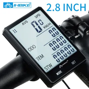 INBIKE 2.8นิ้วมินิขนาดไฟหน้าไร้สายชุดกันฝนไร้สายติดคอมพิวเตอร์จักรยาน