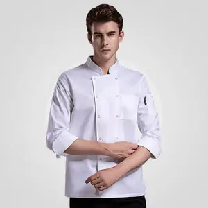 Uniforme de personnel de restaurant en coton avec logo brodé, uniforme de travail personnalisé de haute qualité
