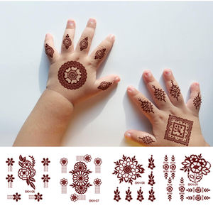 Adesivos de Tatuagem de <span class=keywords><strong>Henna</strong></span> Não Tóxicos e Seguros para Crianças para Celebrações do Eid, Designs Temporários de Arte Corporal Mehndi, Decalques Culturais para Festas Infantis - Product Image 2