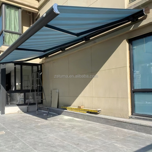 Tùy Chỉnh Nhôm Hợp Kim Mái Hiên Tán Kim Loại Đầy Đủ Cassette Mái Hiên Cho Ban Công Vườn Mái Hiên Vải Thay Thế - Product Image 1