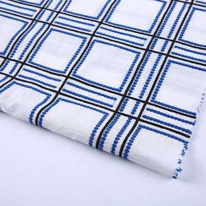 Construcción de tela bordada Lisa india de gasa de algodón con diseño de cuadros de última generación, el más novedoso de la semana, la primavera - Product Image 5