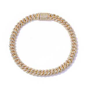 Bracelets cubains en moissanite VVS1 de qualité supérieure pour la vente en gros B2B, en argent S925, style Miami Curb Link, bijoux hip-hop pour unisexe - Product Image 1