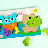 Rompecabezas de Madera Montessori para Niños Pequeños, Rompecabezas Educativo de Animales para Niños Pequeños, Rompecabezas de Ciclo de Vida para Bebés