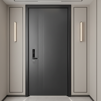 Puerta de Entrada de Seguridad de Acero de Estilo Moderno, Antirrobo, Ignífuga, Insonorizada, con Aislamiento Térmico, Tamaño Estándar para Exteriores
