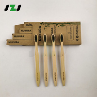 Cepillo de dientes de bambú orgánico biodegradable, ecológico, sin bpa, pequeño, con logotipo personalizado, venta al por mayor