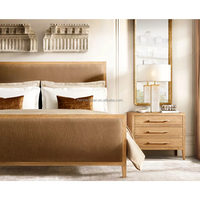 Lit de salon moderne de luxe en bois de chêne massif avec couleur et taille personnalisables